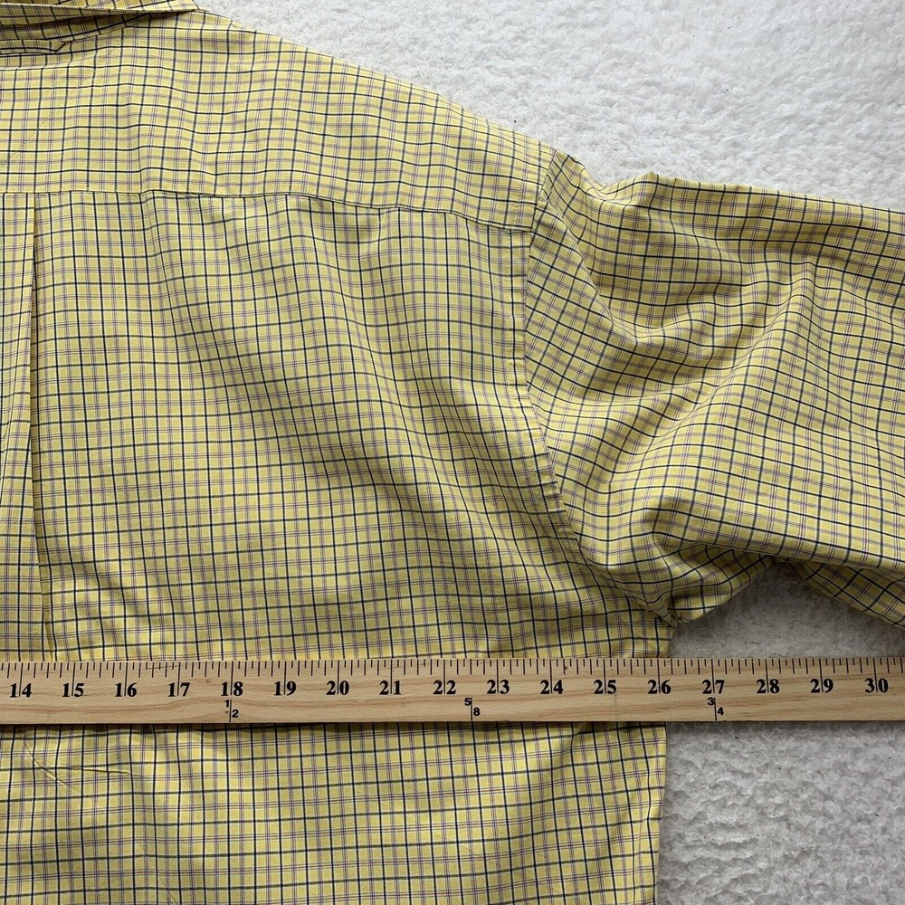 Tommy Hilfiger Button Up Shirt Mens XL X-Large Loose Fit Yellow Check Y2K Preppy - Picture 10 of 14